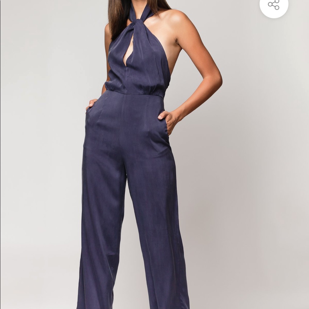 Donna Mizani Mecca Keyhole Halter Jumpsuit